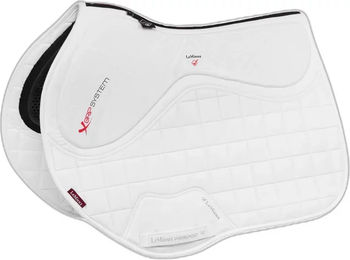 LeMieux X-Grip Euro Jump Doppelseitige Sattelunterlage für Pferde Weiß Größe L – Bild 1 von 4