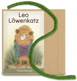 LEO LÖWENKATZ Filtschlange für Katzen aus reiner Schurwolle in Grün – Bild 1 von 3