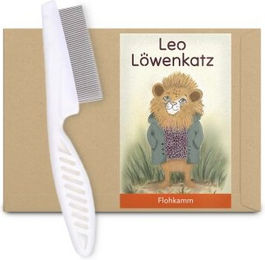 LEO LÖWENKATZ Flohkamm aus Metall in Weiß zur Fellpflege für Katzen – Bild 1 von 3