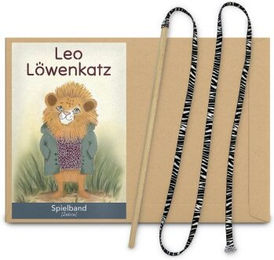 LEO LÖWENKATZ Katzen Spielangel mit Zebra-Muster und Buchenholzstab – Bild 1 von 3
