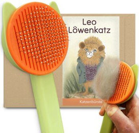 LEO LÖWENKATZ Katzenbürste zur Fellpflege in Grün aus Kunststoff – Bild 1 von 3