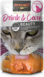 Produktbild von Leonardo Drink und Care Beauty Liquid Huhn Haut-Fell-Supplement für Katzen 20x 40g