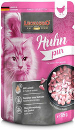 Produktbild von Leonardo Finest Selection Katzen Nassfutter Huhn pur für erwachsene Katzen 16x85g
