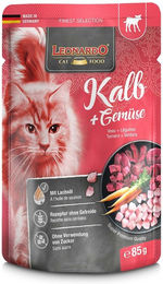 Produktbild von Leonardo Finest Selection Katzen Nassfutter Kalb und Gemüse Adult Getreidefrei 16x85g