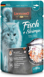 Produktbild von Leonardo Finest Selection Katzenfutter Fisch und Shrimps 32x85g