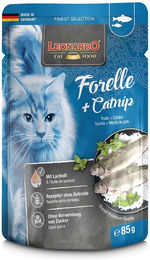 Produktbild von Leonardo Finest Selection Katzenfutter Forelle und Catnip getreidefrei 32x85g