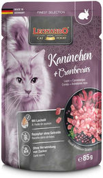 Produktbild von Leonardo Finest Selection Katzenfutter Kaninchen und Cranberries getreidefrei ohne Zucker 32x85g