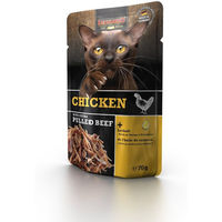 Produktbild von Leonardo Katzen Nassfutter Adult Huhn mit extra gezupftem Rind Paté 32x70g