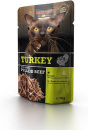 Produktbild von Leonardo Katzen Nassfutter Adult Truthahn mit extra gezupftem Rind Paté 16x70g