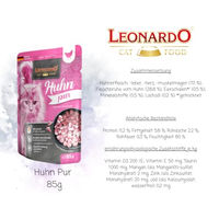 Produktbild von Leonardo Katzen Nassfutter Getreidefrei Monoprotein Huhn und Rind 8x85 g