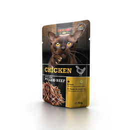 Produktbild von Leonardo Katzen Nassfutter Huhn mit extra gezupftem Rind Paté für erwachsene Katzen 16x70g