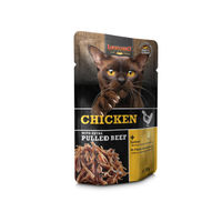 Produktbild von Leonardo Katzen Nassfutter Huhn mit extra Pulled Beef Paté für erwachsene Katzen 16x70g - 32 x 70 g