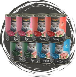 Leonardo Katzen Nassfutter Mix Rind Ente Geflügel Kaninchen und Fisch Adult 8x800g – Bild 1 von 4