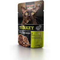 Produktbild von Leonardo Katzen Nassfutter Pastete Truthahn mit extra gezupftem Rind für erwachsene Katzen 32x70g