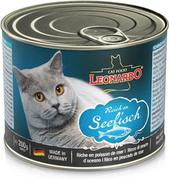 Leonardo Katzen Nassfutter Reich an Seefisch Stückchen in Sauce Getreidefrei Adult 6 x 200 g - 200 g – Bild 1 von 9