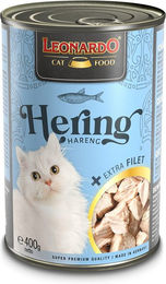 Produktbild von Leonardo Katzenfutter Hering mit extra Filet für erwachsene Katzen 24x400g