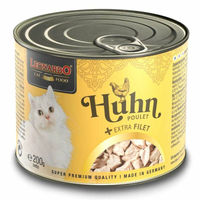 Produktbild von Leonardo Katzenfutter Huhn mit extra Filetstückchen in Sauce, Adult, 200 g, hoher Fleischanteil, ohne Farb- und Aromastoffe - 6 x 200 g