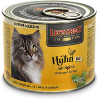 Produktbild von Leonardo Katzenfutter Huhn mit Spinat getreidefrei ohne Zucker 6x200g - 6 x 200 g