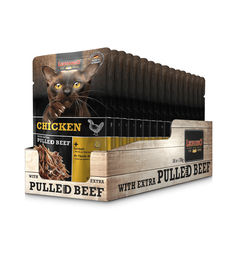 Leonardo Katzenfutter Nassfutter Adult Huhn mit extra Pulled Beef Getreidefrei 16x70g – Bild 1 von 2