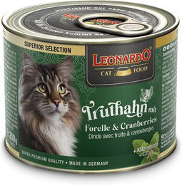 Produktbild von Leonardo Katzenfutter Truthahn mit Forelle und Cranberries getreidefrei Adult 6x200g - 6 x 200 g