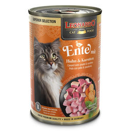 Produktbild von Leonardo Nassau Hundefutter Ente mit Huhn und Karotten getreidefrei 6x400g