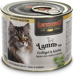 Produktbild von Leonardo Nassenfutter Lamm mit Geflügel und Kürbis getreidefrei ohne Zucker 6x200g - 6 x 200 g