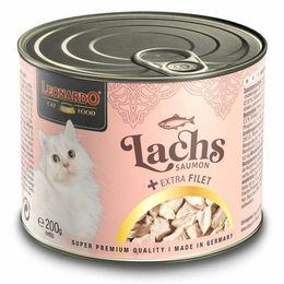 Leonardo Nassfutter Lachs und Huhn mit extra Filetstückchen für adulte Katzen 6x200 g ohne Zucker - 6 x 200 g – Bild 1 von 6