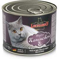 Produktbild von Leonardo Premium Katzenfutter Kaninchen für erwachsene Katzen ohne Farb- und Aromastoffe 24x200g