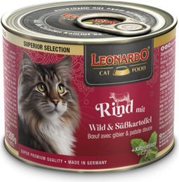 Leonardo Superior Selection Katzen Nassfutter Rind mit Wild für Adult, getreidefrei und zuckerfrei, 6 x 200 g – Bild 1 von 4