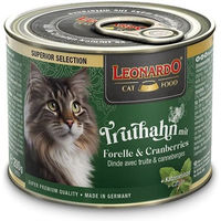 Produktbild von Leonardo Superior Selection Katzen Nassfutter Truthahn mit Forelle und Cranberries Stückchen in Sauce getreidefrei und zuckerfrei 6 x 200 g