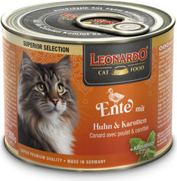 Leonardo Superior Selection Katzenfutter Ente mit Huhn Stückchen in Sauce getreidefrei und zuckerfrei 6 x 200 g – Bild 1 von 4