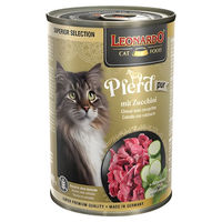 Produktbild von Leonardo Superior Selection Katzenfutter Pferd mit Zucchini Stückchen in Sauce Adult Getreidefrei und Zuckerfrei 6 x 400 g - 400 g
