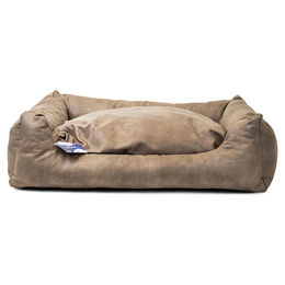 Let's Sleep Hundekorb mit Kissen aus Kunstleder Beige Größe L – Bild 1 von 5