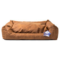 Produktbild von Let's Sleep Sweet Dreams Hundebett mit Kissen aus Kunstleder in Braun Größe XL