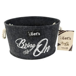 Let's Stuff It Bring it On Spielzeugaufbewahrung für Hunde aus Filz in Anthrazit 20x36cm – Bild 1 von 7