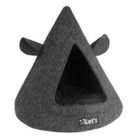 Produktbild von Lets Sleep Katzenhöhle Pet Cave aus Filz in Grau mit Kissen 50x45 cm