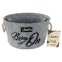 Produktbild von Lets Stuff It Bring it On Spielzeugaufbewahrung für Hunde aus Filz grau 20x36 cm