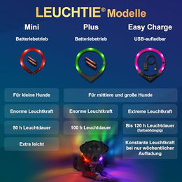 LEUCHTIE Easy Charge LED Leuchthalsband für Hunde wasserdicht aufladbar Orange Größe 60 – Bild 1 von 3