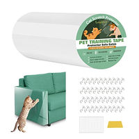Produktbild von Lewondr Kratzschutzfolie für Katzen zum Möbelschutz 30x300cm in Schwarz oder Transparent mit Schrauben und Nano-Aufklebern