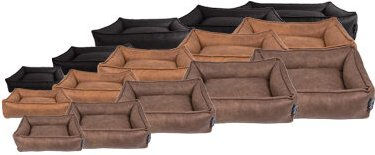 Lex & Max Alaska Orthopädisches Hundebett aus Kunstleder Braun Größe L – Bild 1 von 2