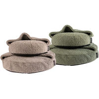Produktbild von Lex & Max Hoodie Orthopädischer Hundekorb aus Plüsch in Beige Ø 90 cm