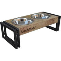 Produktbild von Lex & Max Oslo Futternapf aus Edelstahl in Silber und Braun 67 x 34 x 26 cm Ø24 cm