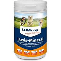 Produktbild von Lexa Dog Basis Mineral Nahrungsergänzung für Hunde mit Vitaminen zur Unterstützung von Haut, Fell und Immunsystem 1000g