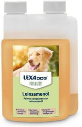 Produktbild von Lexa Dog Leinsamenöl Vegan für Hunde zur Unterstützung von Haut, Fell, Gelenken und Verdauung 1000ml