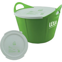 Produktbild von LEXA Pferdefutter Flexischale mit Deckel aus Kunststoff in Weiß und Grün