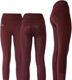 Produktbild von Lexhis Adriana Adhesion Plus Reithose für Damen mit Full Grip in Rot Größe M