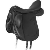 Produktbild von Lexhis Deluxe Plus Dressursattel aus Leder für Pferde Schwarz 18 Zoll