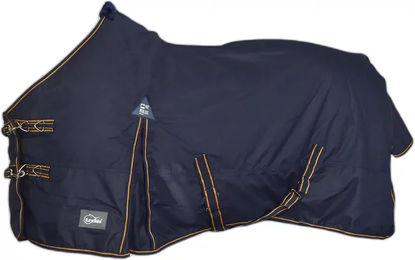 Produktbild von Lexhis Deluxe Wasserdichte Outdoor-Pferdedecke aus Baumwolle Blau 135/185 cm