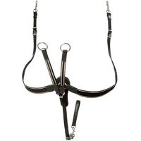 Produktbild von Lexhis Elastischer Jagdhalsring für Pferde mit Befestigungsbeinen in Schwarz Größe M