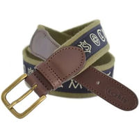 Produktbild von Lexhis Gürtel aus Leder und Canvas für Unisex in Blau oder Braun 35 mm